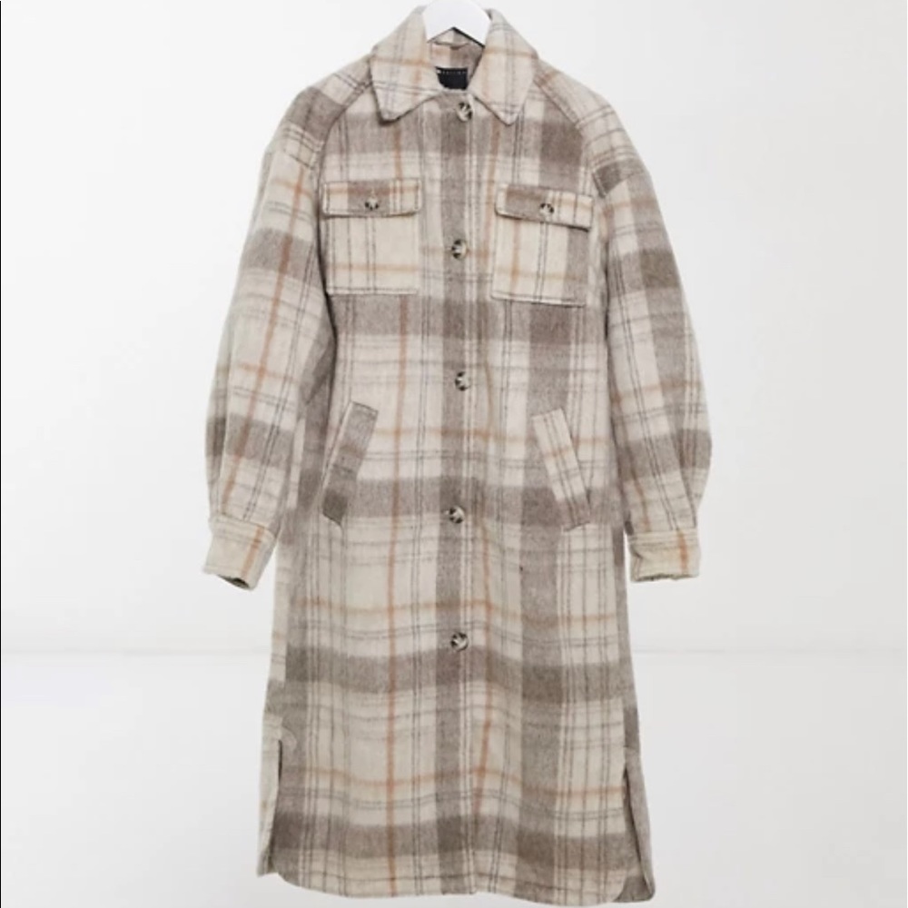 ASOS DESIGN Tall longline shacket in check